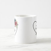 ナースカスタムフローラ聴診器ハート コーヒーマグカップ (中央)