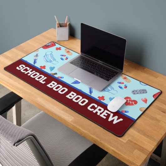ナースカスタムブークルーレッドブルースクールギフト デスクマット (オフィス2)