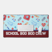 ナースカスタムブークルーレッドブルースクールギフト デスクマット (キーボード&マウス)