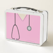 ナースカスタムメディカルスクラッブピンク メタルランチボックス (裏面)