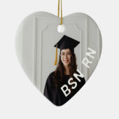 ナースカスタム写真ハートBSN RN セラミックオーナメント (右)