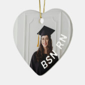 ナースカスタム写真ハートBSN RN セラミックオーナメント (左)