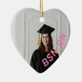 ナースカスタム写真ハートBSN RN セラミックオーナメント (右)