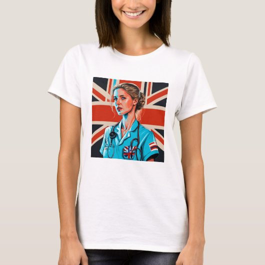 ナースカスタム写真ママ妻ガールフレンド Tシャツ (正面)