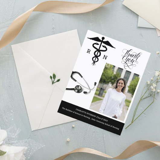 ナースカスタム卒業式パーティーありがとう ポストカード