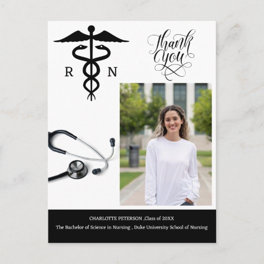 ナースカスタム卒業式パーティーありがとう ポストカード (正面)