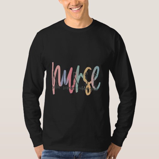 ナースカッコいい引用文コーヒースクラブ及びゴム手袋 Tシャツ (正面)