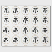 ナースカドゥセウス黒と金ゴールドラッピング紙 ラッピングペーパー (フラット)