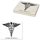 ナースカドゥセスモノグラム名 ラバースタンプ (押印)