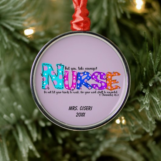 ナースカラフルことわざ15.7勇気 メタルオーナメント (ツリー)