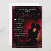 ナースガールフレンド贈り物 |ボーイフレンドのバレンタインから シーズンカード (正面/裏面)