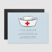 ナースキャップの青い移動告知 (正面/裏面)