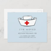 ナースキャップ青移動 案内ポストカード (正面/裏面)