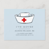 ナースキャップ青移動 案内ポストカード (正面)