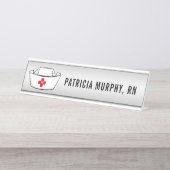 ナースキャップRNモノグラム名銀 デスクネームプレート (正面)