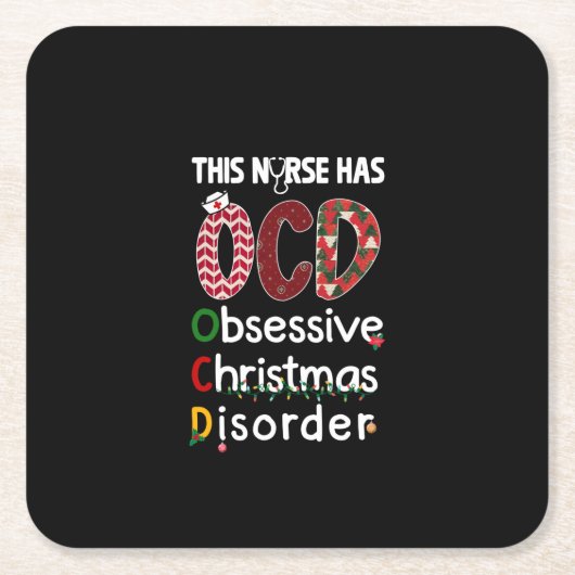 ナースギフトこのナースはOCD スクエアペーパーコースター (正面)