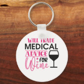 ナースギフトはワインの医療アドバイスを交換する キーホルダー (正面)