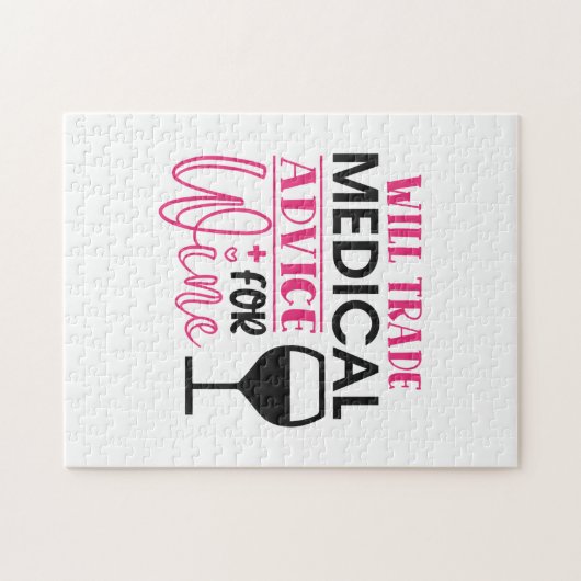 ナースギフトはワインの医療アドバイスを交換する ジグソーパズル (横)