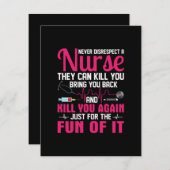 ナースギフトは決してナースを軽視しない ノートカード (正面/裏面)