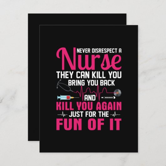 ナースギフトは決してナースを軽視しない ノートカード (正面/裏面)