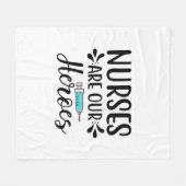 ナースギフトナースは私たちのヒーロー フリースブランケット (正面(横))