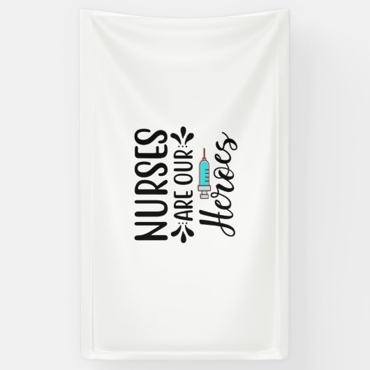 ナースギフトナースは私たちのヒーロー 横断幕 (縦)