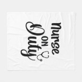 ナースギフトナース勤務中 フリースブランケット (正面(横))