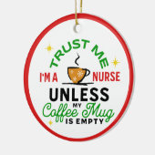 ナースギフトメディカルヘルスケアおもしろいコーヒー愛好家 セラミックオーナメント (左)