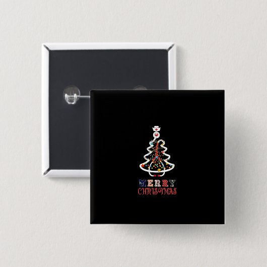 ナースギフトメリークリスマス 缶バッジ (正面&裏面)
