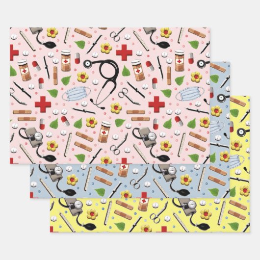 ナースギフト包装紙シート ラッピングペーパーシート (セット)