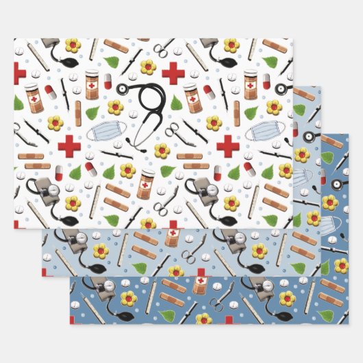 ナースギフト包装紙シート ラッピングペーパーシート (セット)