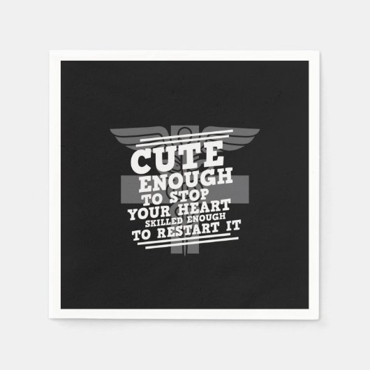 ナースギフト可愛ストップいハート スタンダードカクテルナプキン (正面)