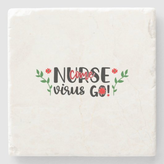 ナースギフト来ナースウィルスGo ストーンコースター (正面)