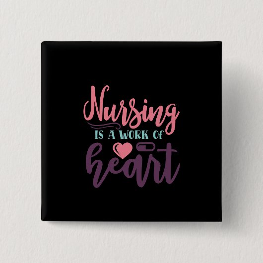 ナースギフト看護はハート 缶バッジ (正面)