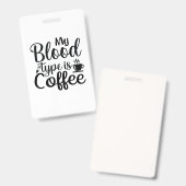 ナースギフト私の血液型はコーヒー バッジ (正面＆裏面)