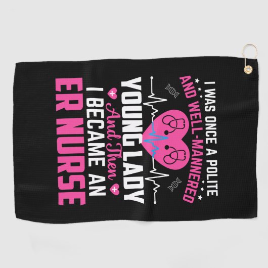 ナースギフト私はかつて素敵なナース ゴルフタオル (横)