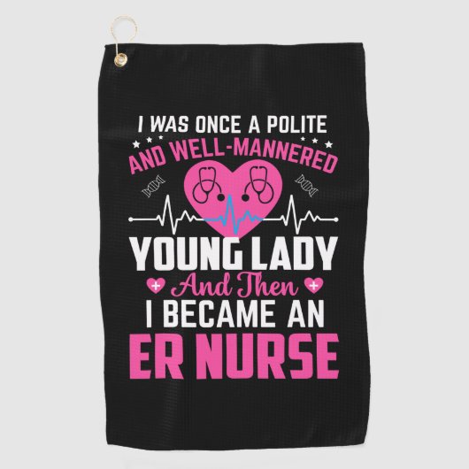 ナースギフト私はかつて素敵なナース ゴルフタオル (正面)