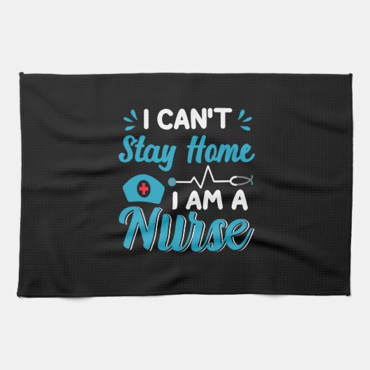 ナースギフト私は家にいることができない キッチンタオル (横)