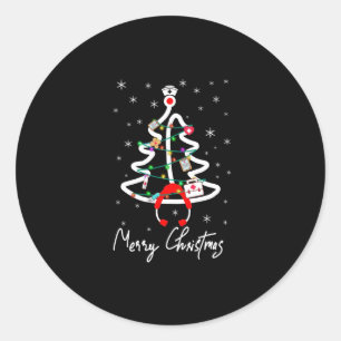 ナースギフト メリークリスマスクリスマスツリーナース ラウンドシール