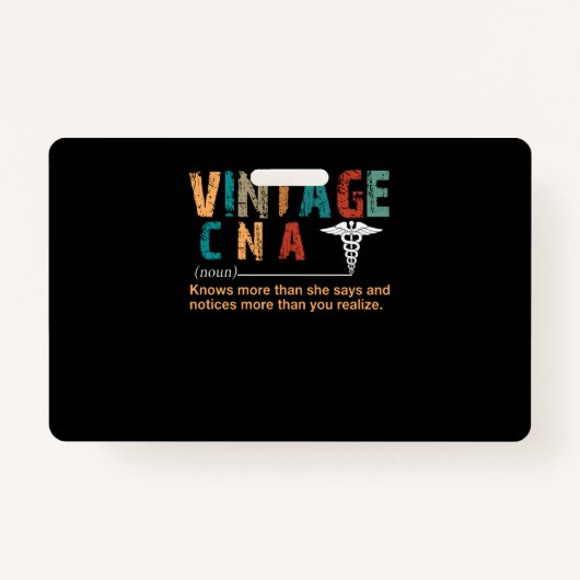 ナースギフト|ヴィンテージCNA意味のある贈り物 バッジ (正面)
