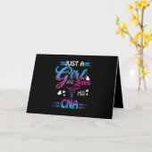 ナースギフト| CNAが大好きな女の子 カード (黄色い花)