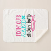 ナースギフトFixin'カットスティキン'お尻 シェルパブランケット (正面(横))