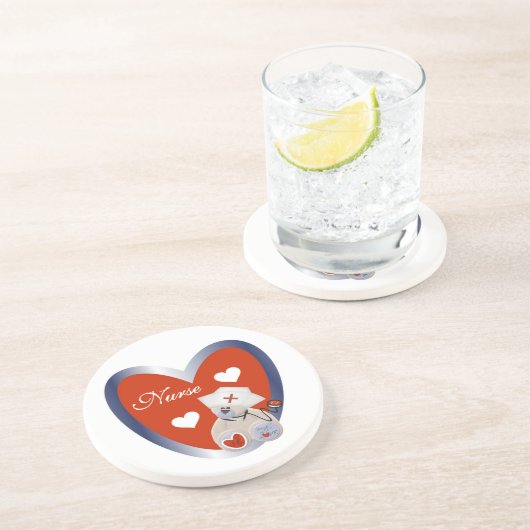 ナースクマハートTシャツとギフト コースター (側面)