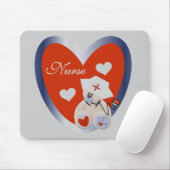 ナースクマハートTシャツとギフト マウスパッド (マウス)