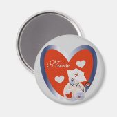 ナースクマハートTシャツとギフト マグネット (正面/裏面)