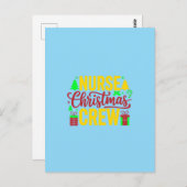 ナースクリスマスクルーのデジタルアートデザイン ポストカード (正面/裏面)