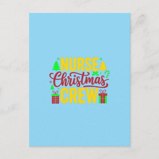 ナースクリスマスクルーのデジタルアートデザイン ポストカード (正面)
