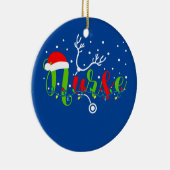 ナースクリスマスサンタハット雪聴診器 セラミックオーナメント (右)