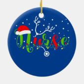 ナースクリスマスサンタハット雪聴診器 セラミックオーナメント (裏面)