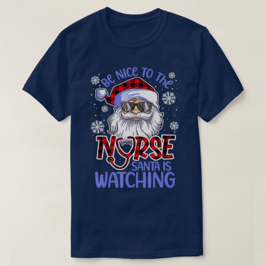 ナースクリスマスザナースサンタWatcに素敵 Tシャツ (デザイン正面)